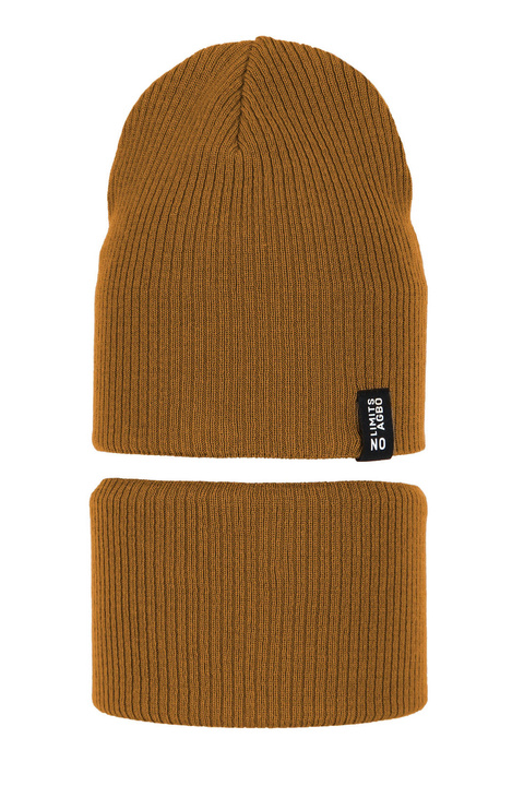 Gyermek szett: sapka és , pamuttal, mustár tavaszi/őszi csősál Tunis