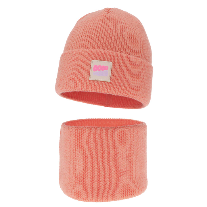 Téli készlet lányoknak: sapka és sál narancssárga Josephin