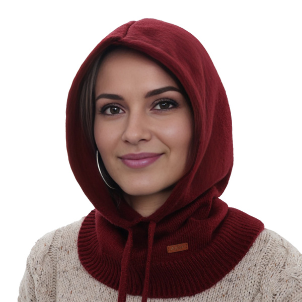 Női téli balaclava bordó gyapjú balaclava Elizabeth