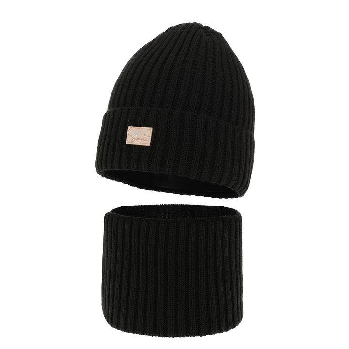 Téli készlet lányoknak: sapka és sál fekete Tampa