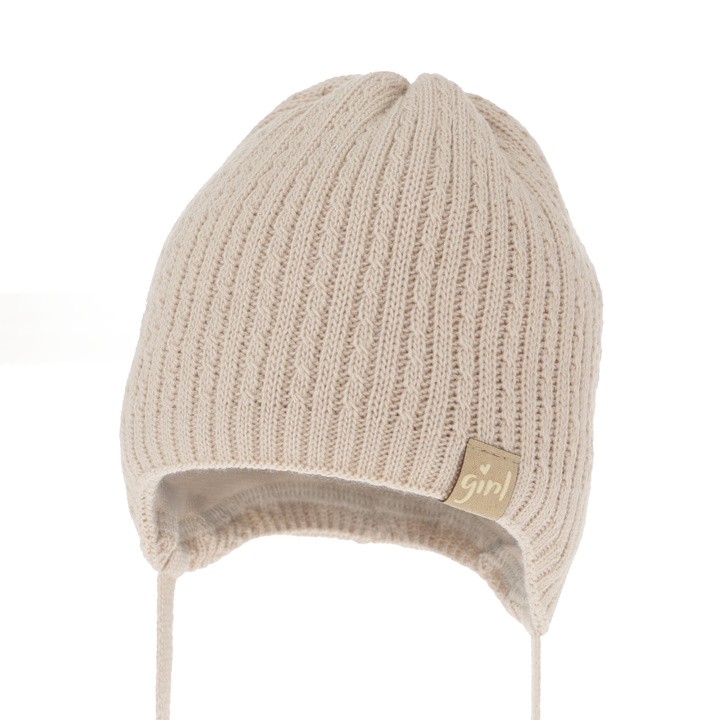 Őszi/tavaszi lány sapka bézs Cheri