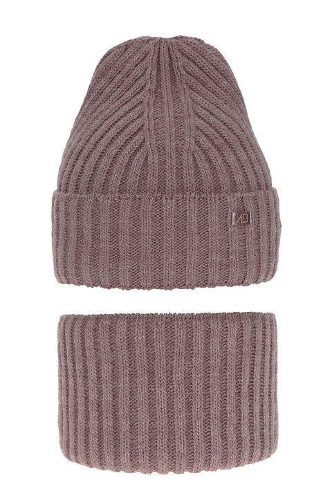 Lány szett: sapka és téli körsál rózsaszín Valentine