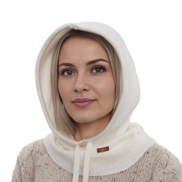 Női téli balaclava krémszínű gyapjú balaclava Elizabeth