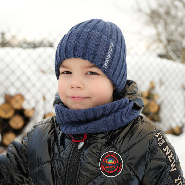 Fiú téli szett: sapka és kék csősál Livido