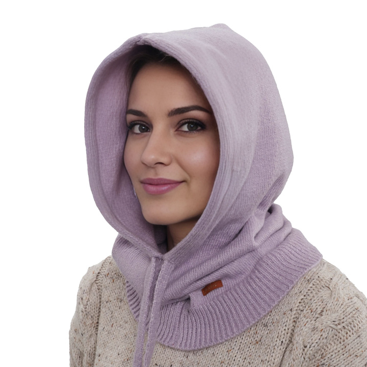 Női téli balaclava lila gyapjú balaclava Elizabeth